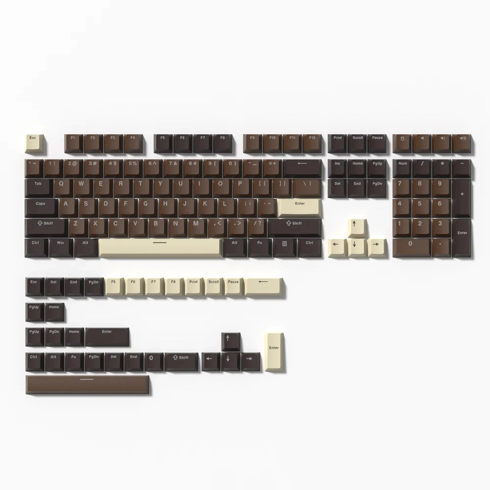 138 Keys Retro Brown Gray PBT Keycap Double Shot Cherry Profile Key Caps for Cherry MX Switches Mechanical Gamer Keyboard